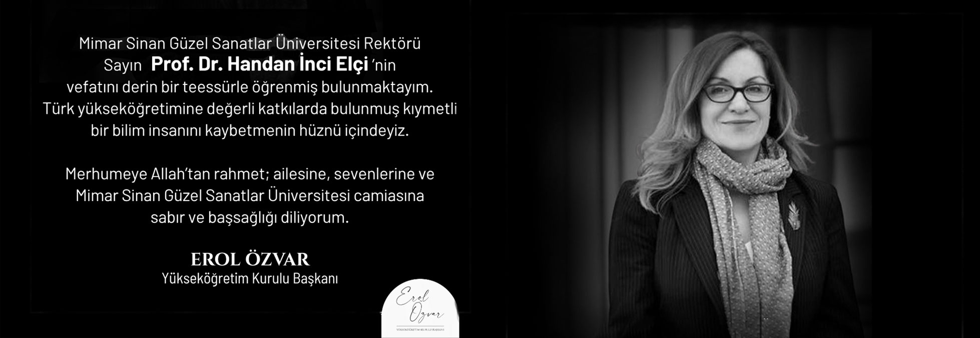 MSGSÜ Rektörü Prof. Dr. Handan İnci Elçi hayatını kaybetti